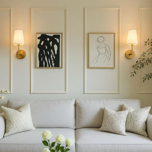 Wireless Fabric Wall Sconce Lights with Remote Control