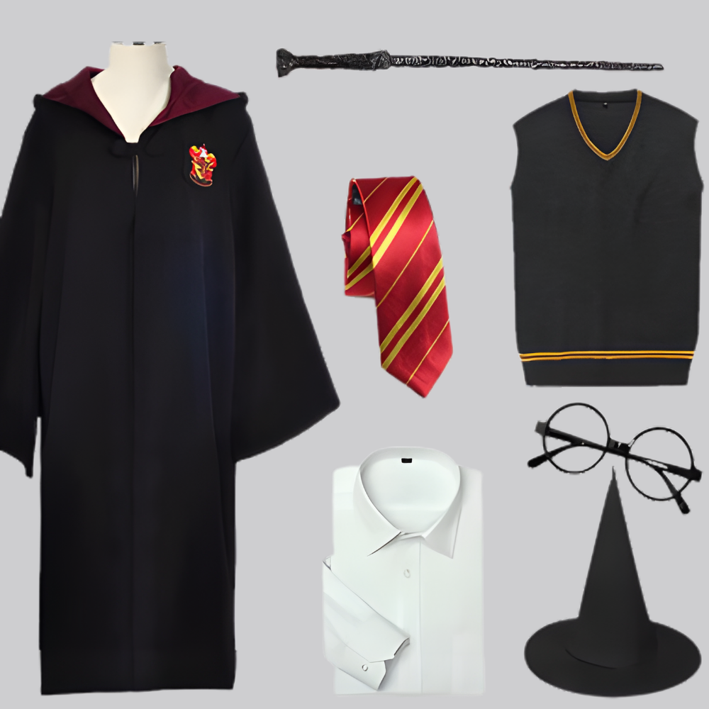 Complete Wizard Costume Set with Cloak and Accessories for All Ages