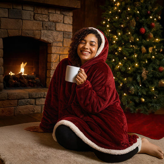 Oversized Wearable Blanket Hoodie with Front Pocket