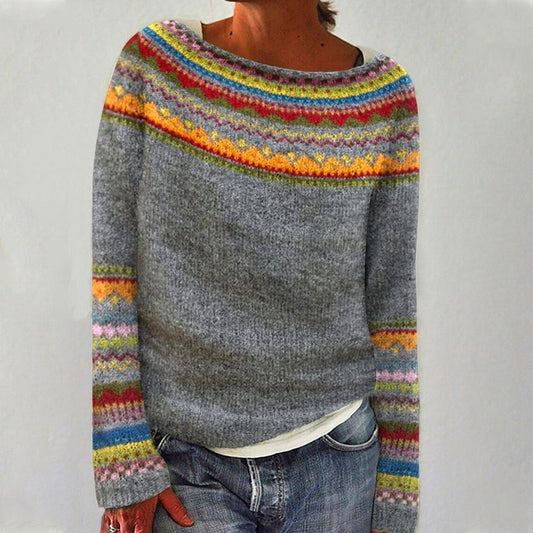 Vintage-Inspired Women's Knitted Winter Sweater