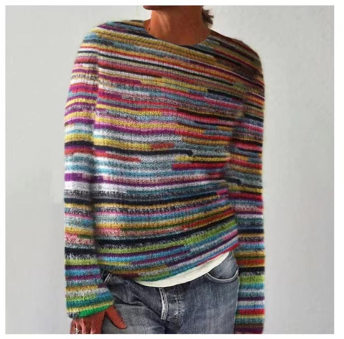 Vintage-Inspired Women's Knitted Winter Sweater