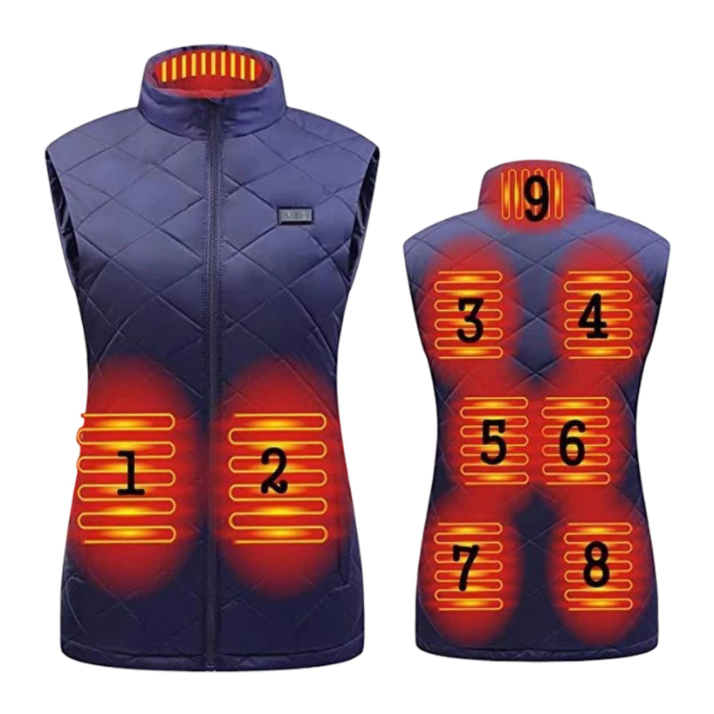 Women's Slim Fit Heated Vest with 9 Heating Zones