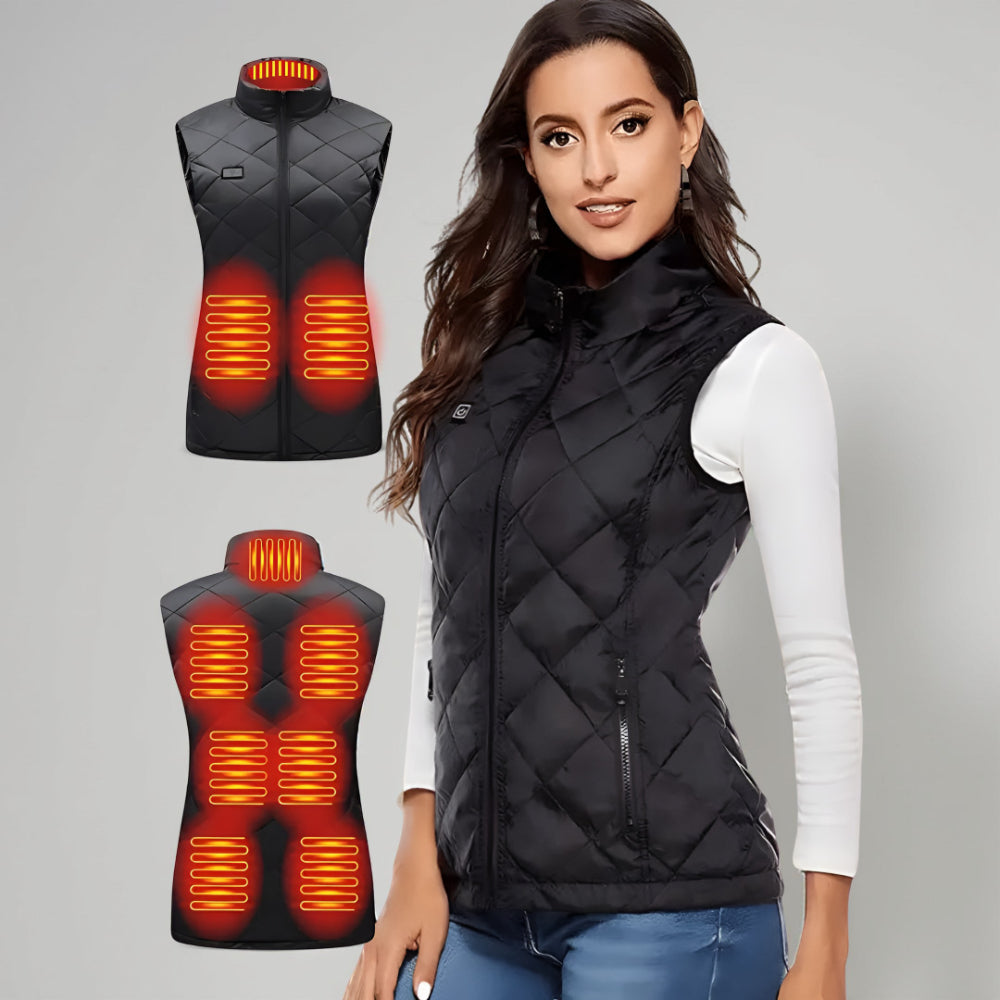 Women's Slim Fit Heated Vest with 9 Heating Zones