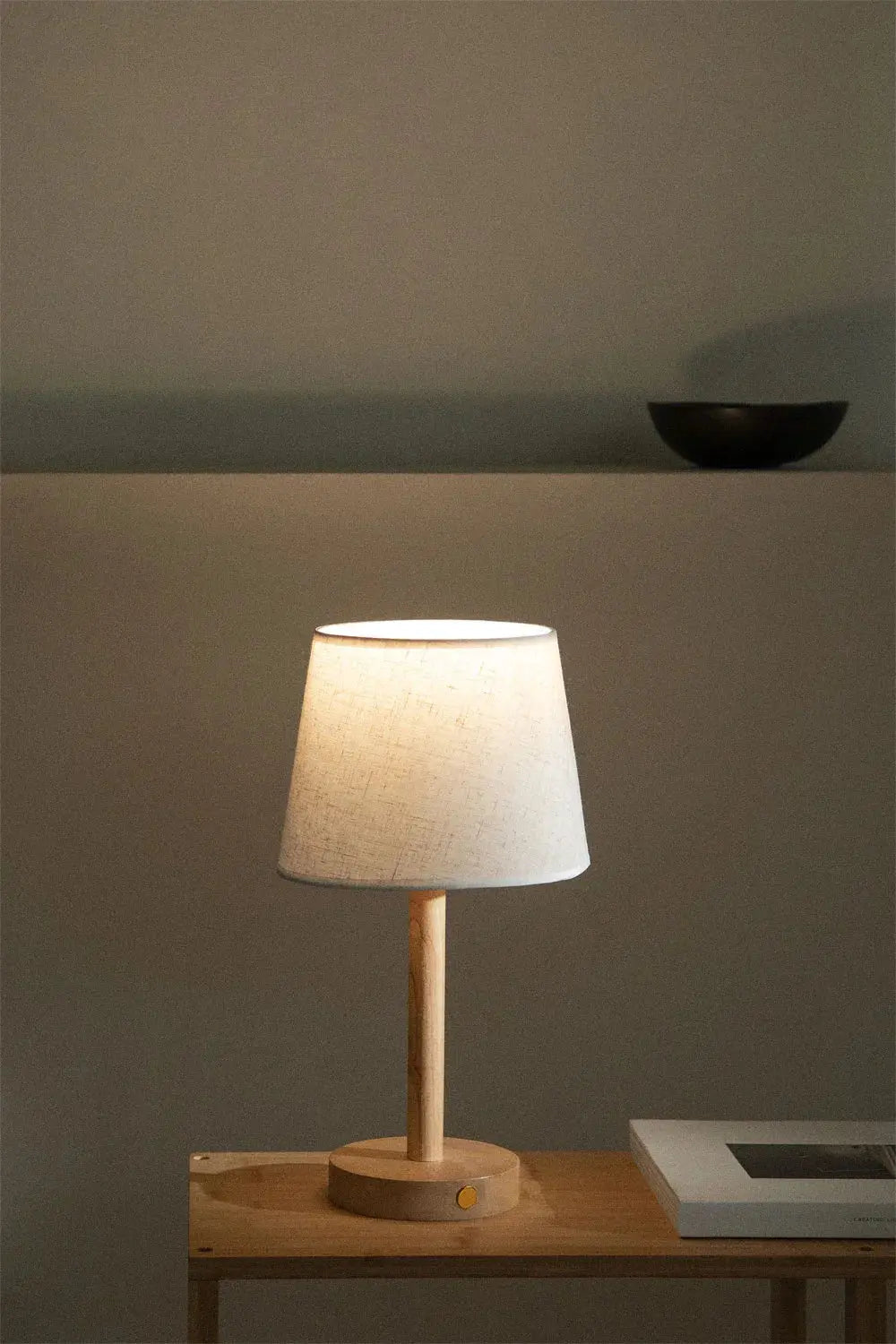Rechargeable Wooden LED Night Light – Modern Cordless Lamp