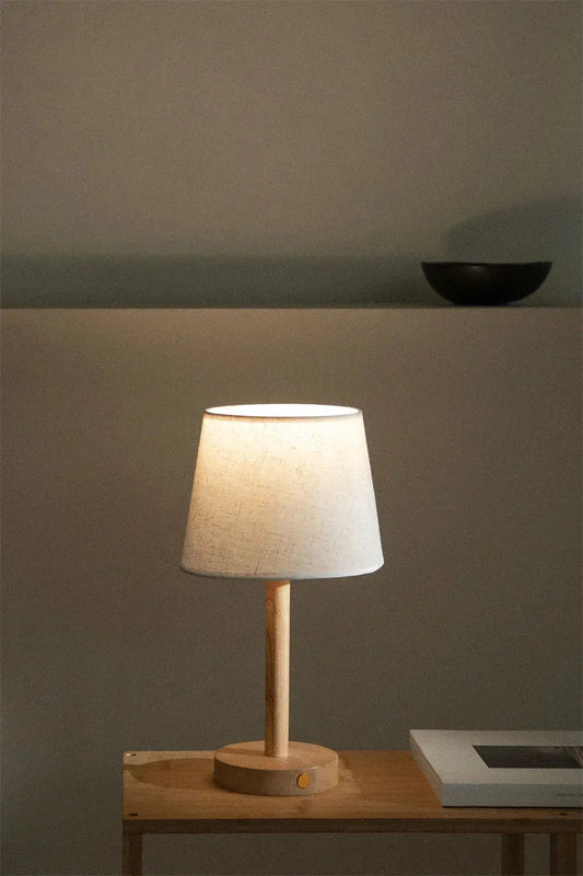 Rechargeable Wooden LED Night Light – Modern Cordless Lamp