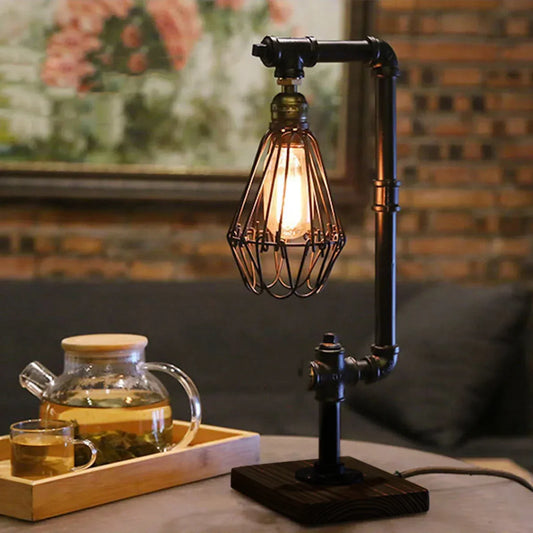 Vintage Metal Table Lamp with Retro Design