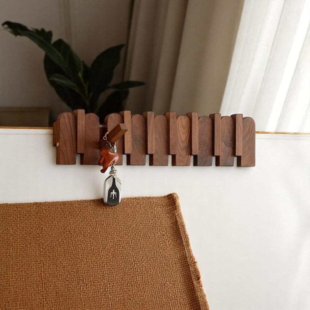Piano Key Wooden Wall Coat Rack