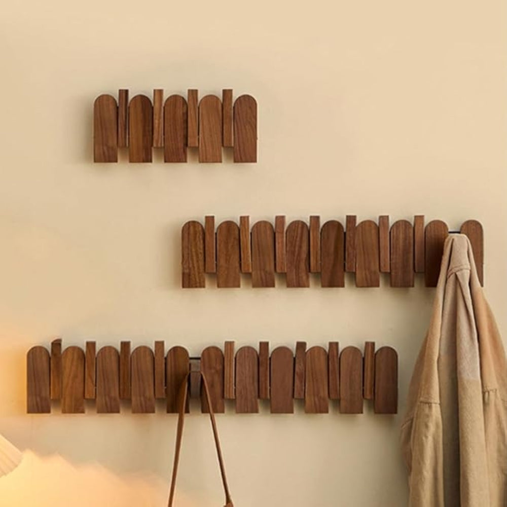 Piano Key Wooden Wall Coat Rack