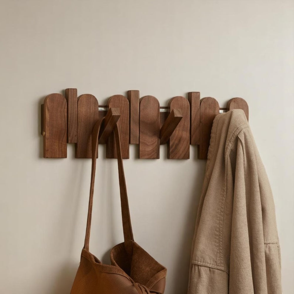 Piano Key Wooden Wall Coat Rack