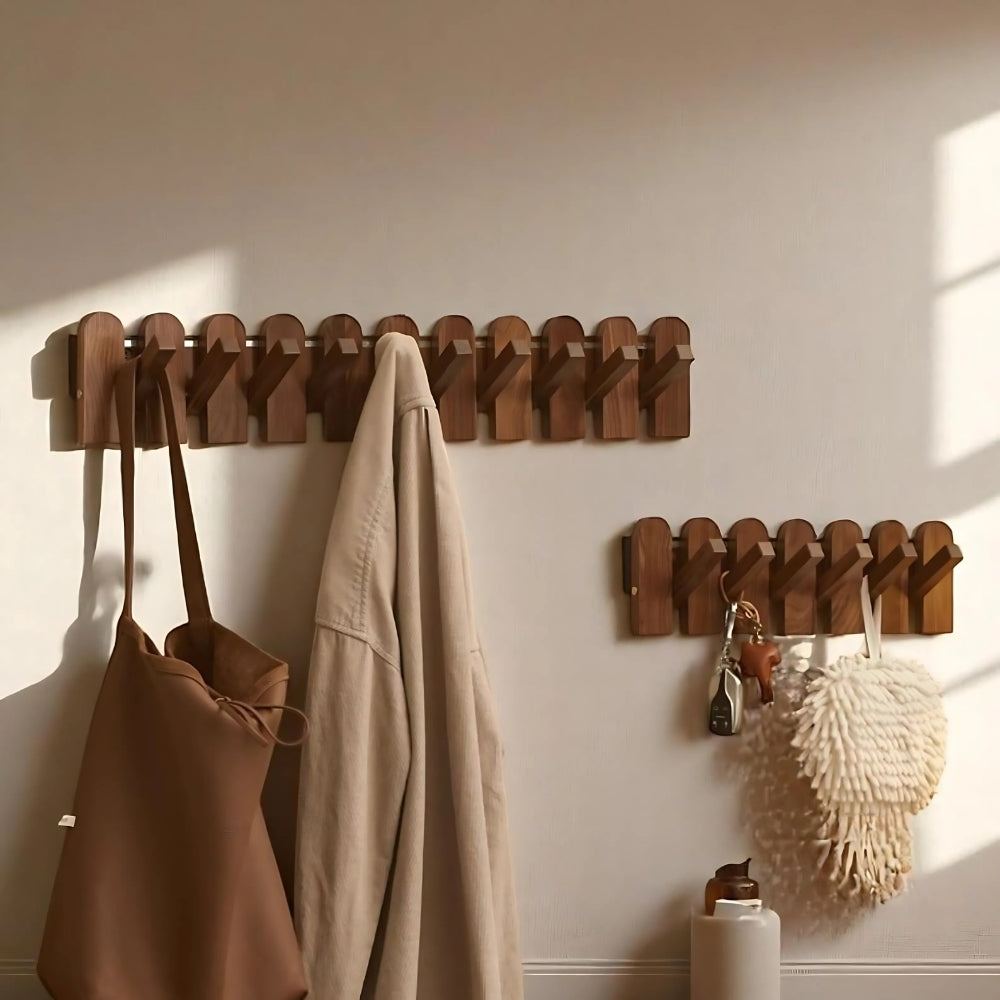 Piano Key Wooden Wall Coat Rack