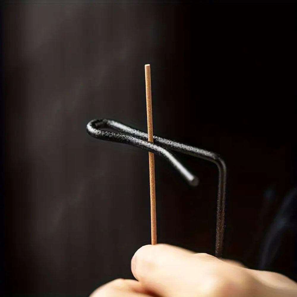 Wooden Incense Burner with Metal Stand for Meditation and Yoga