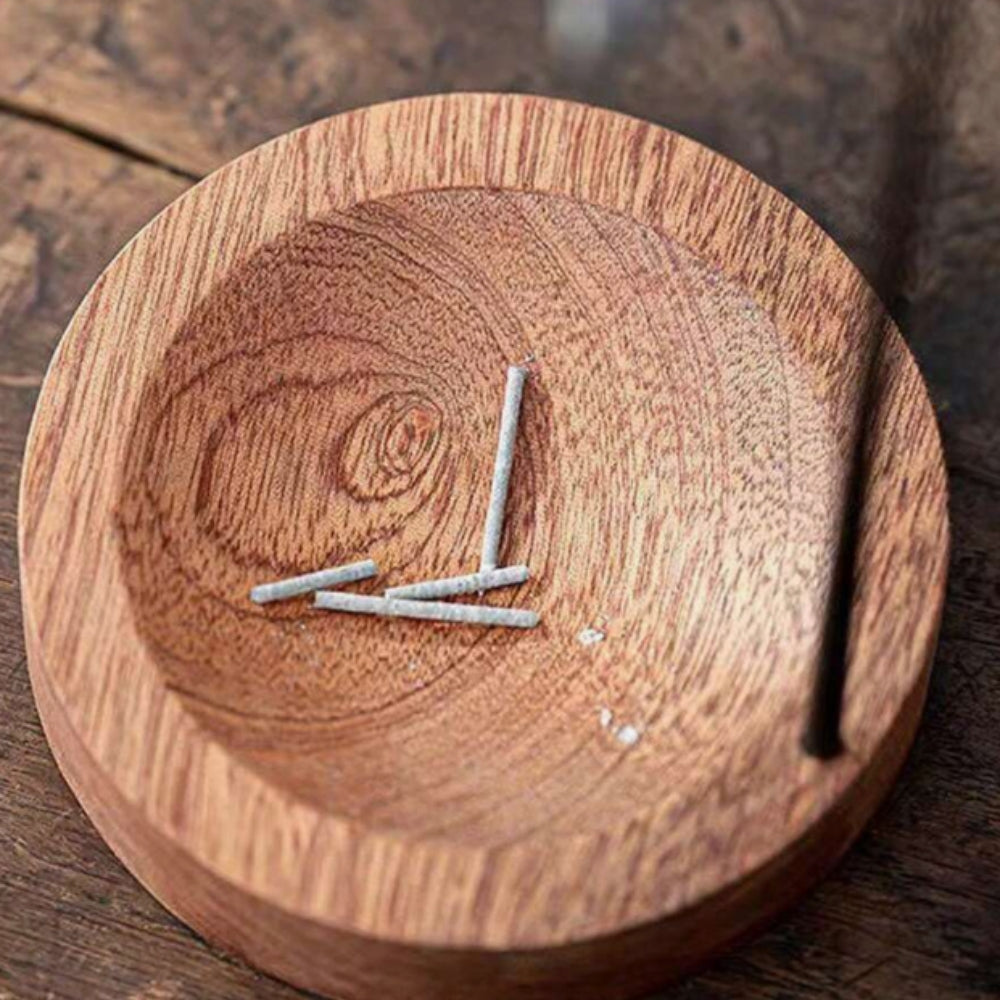 Wooden Incense Burner with Metal Stand for Meditation and Yoga