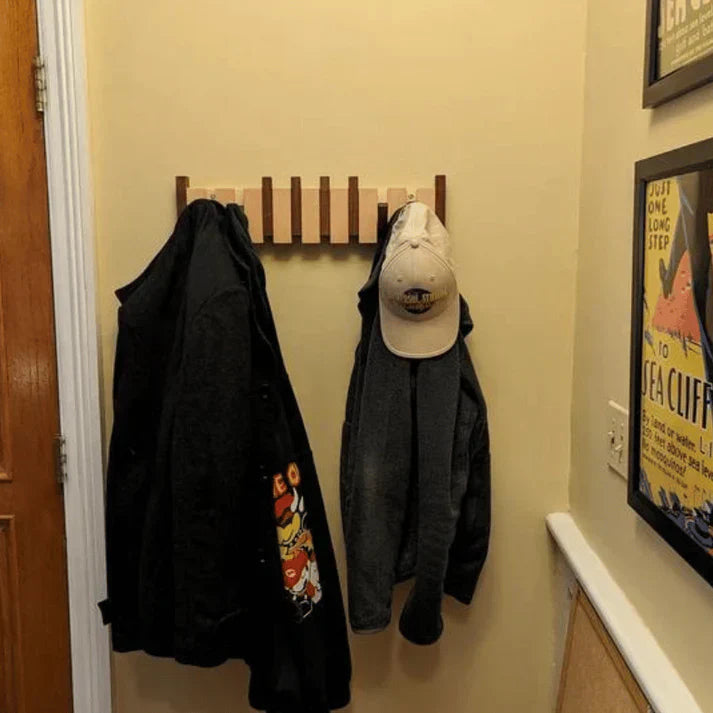 Wooden Piano Coat Rack with Multiple Hooks
