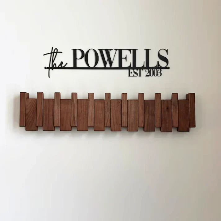 Wooden Piano Coat Rack with Multiple Hooks