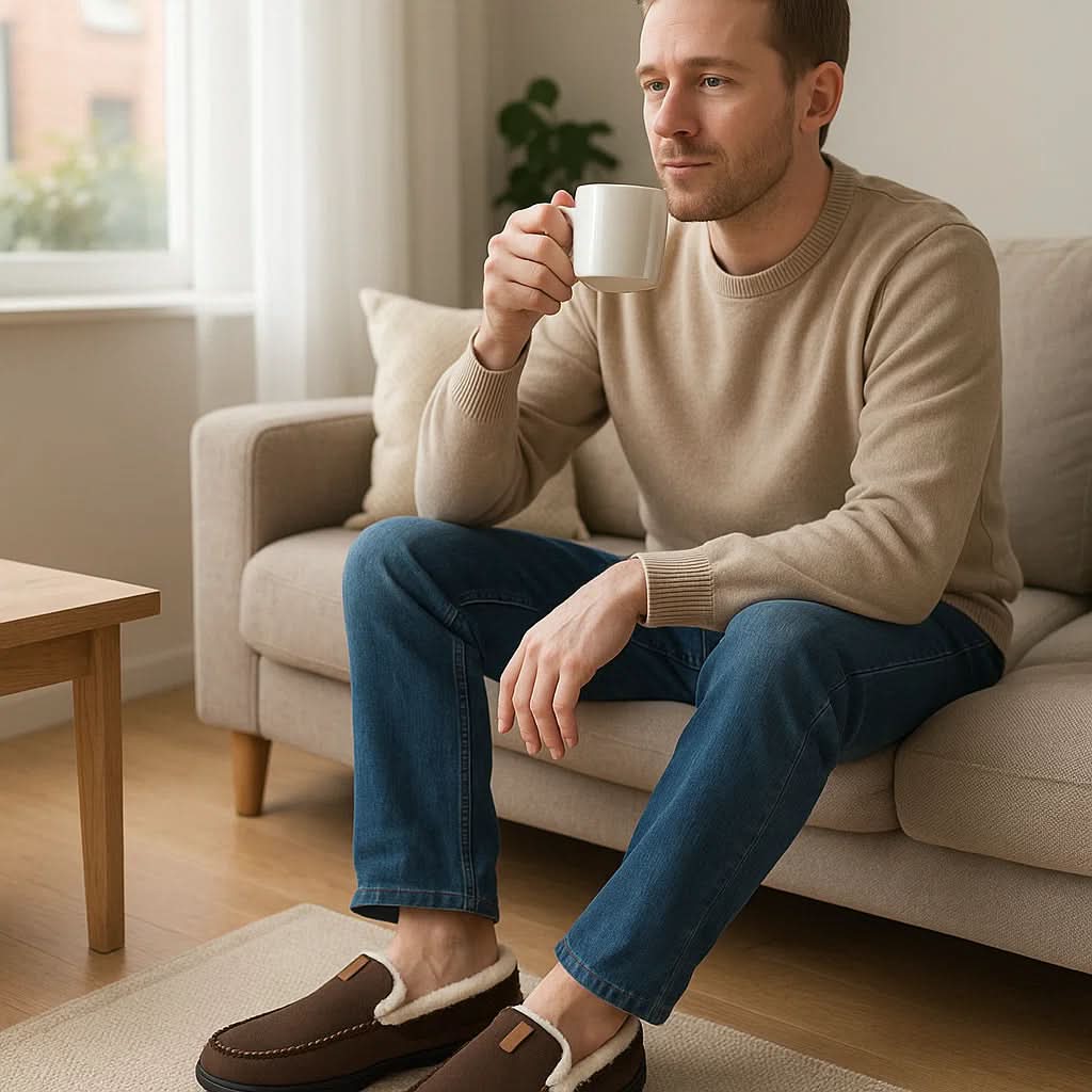 Men's Wool Loafer Slippers for Indoor Comfort