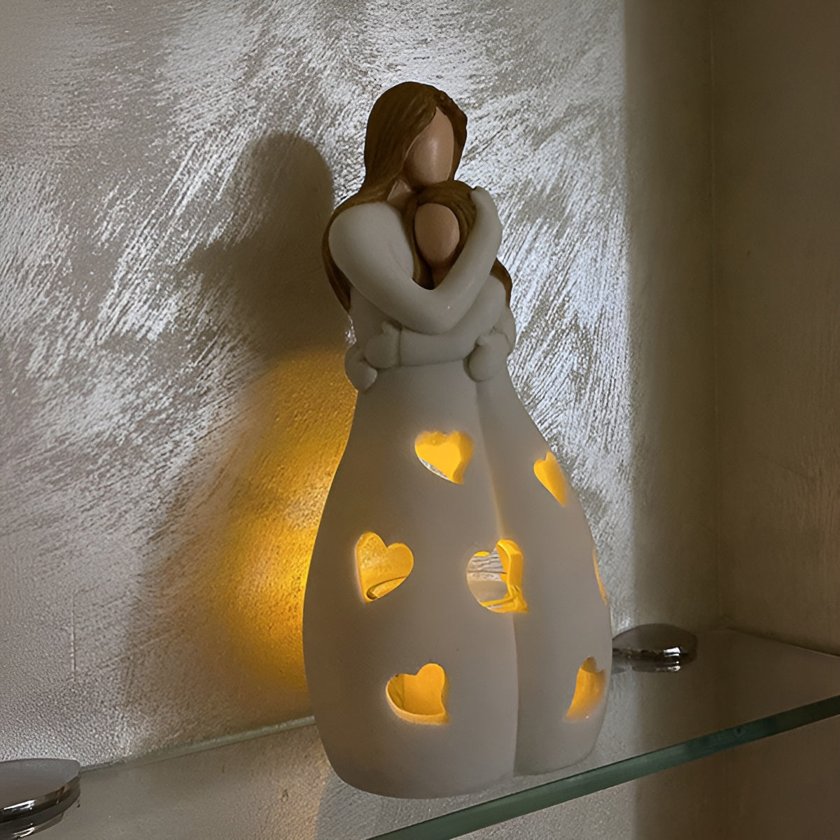 Mother Daughter Candle Holder - Embrace Glow Decorative Accent