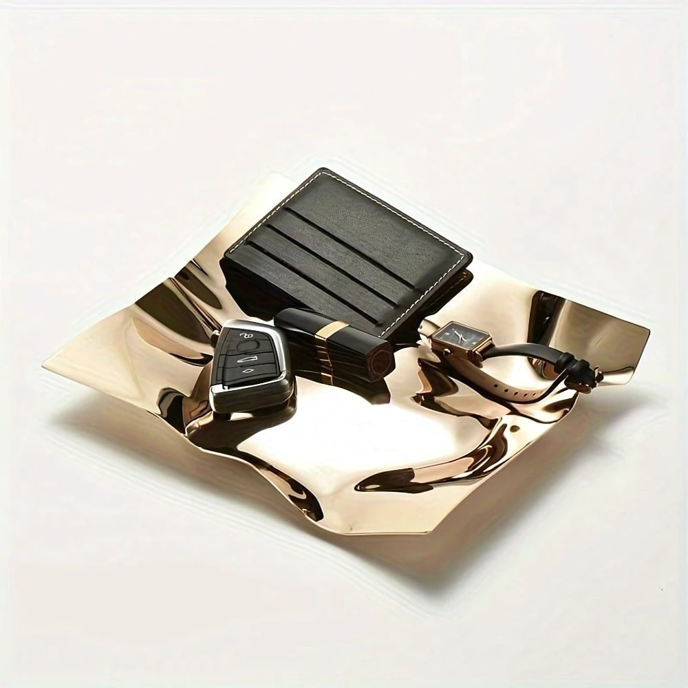 Wrinkled Stainless Steel Decorative Tray