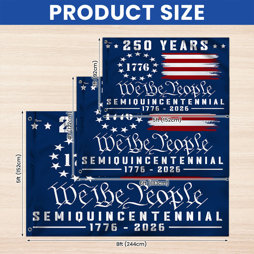 Canvas American Grommet Flag - We The People 250th Anniversary