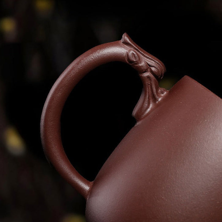 Purple Clay Dragon Tea Cup with Infuser and Pi Xiu Lid