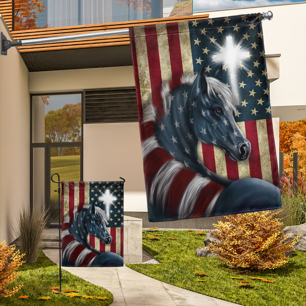 Double-Sided Canvas American Flag Garden and House Flag