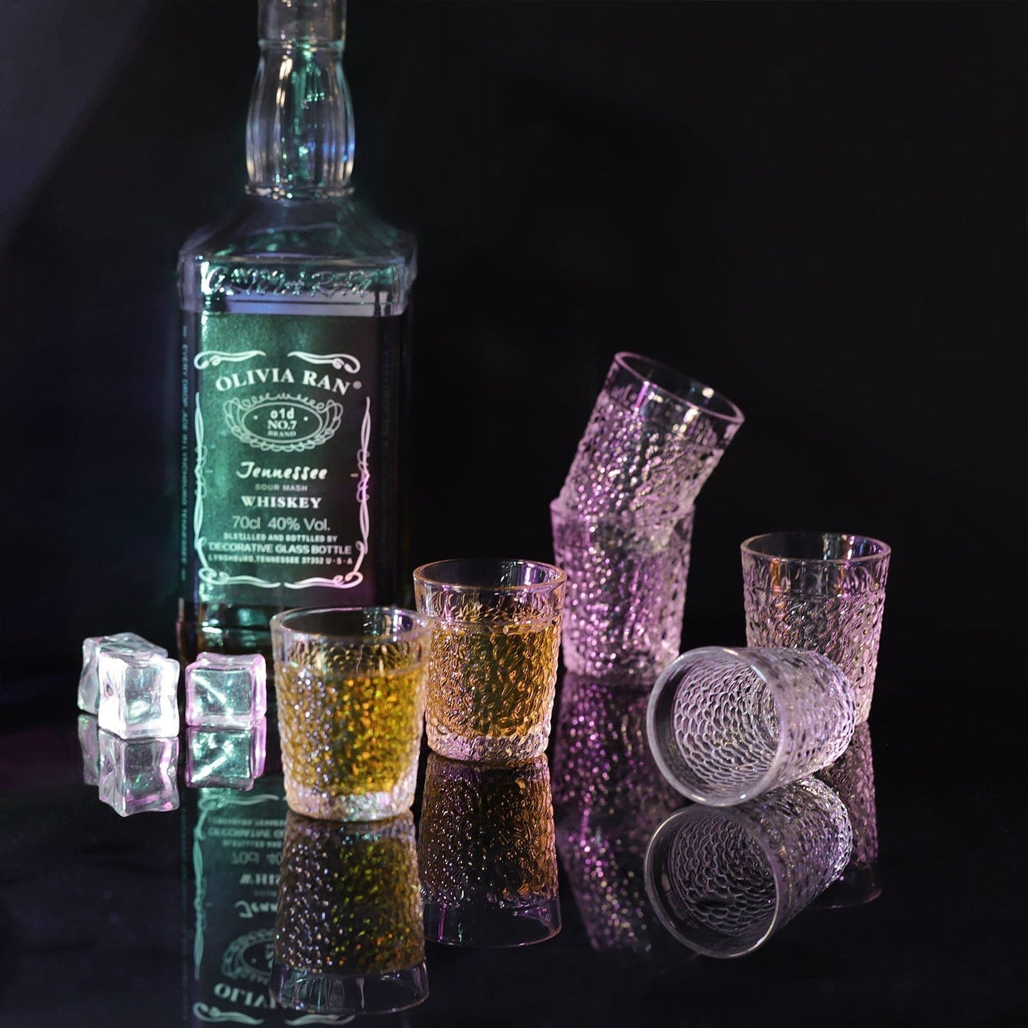 Engraved Clear Glass Tequila Shot Glasses Set