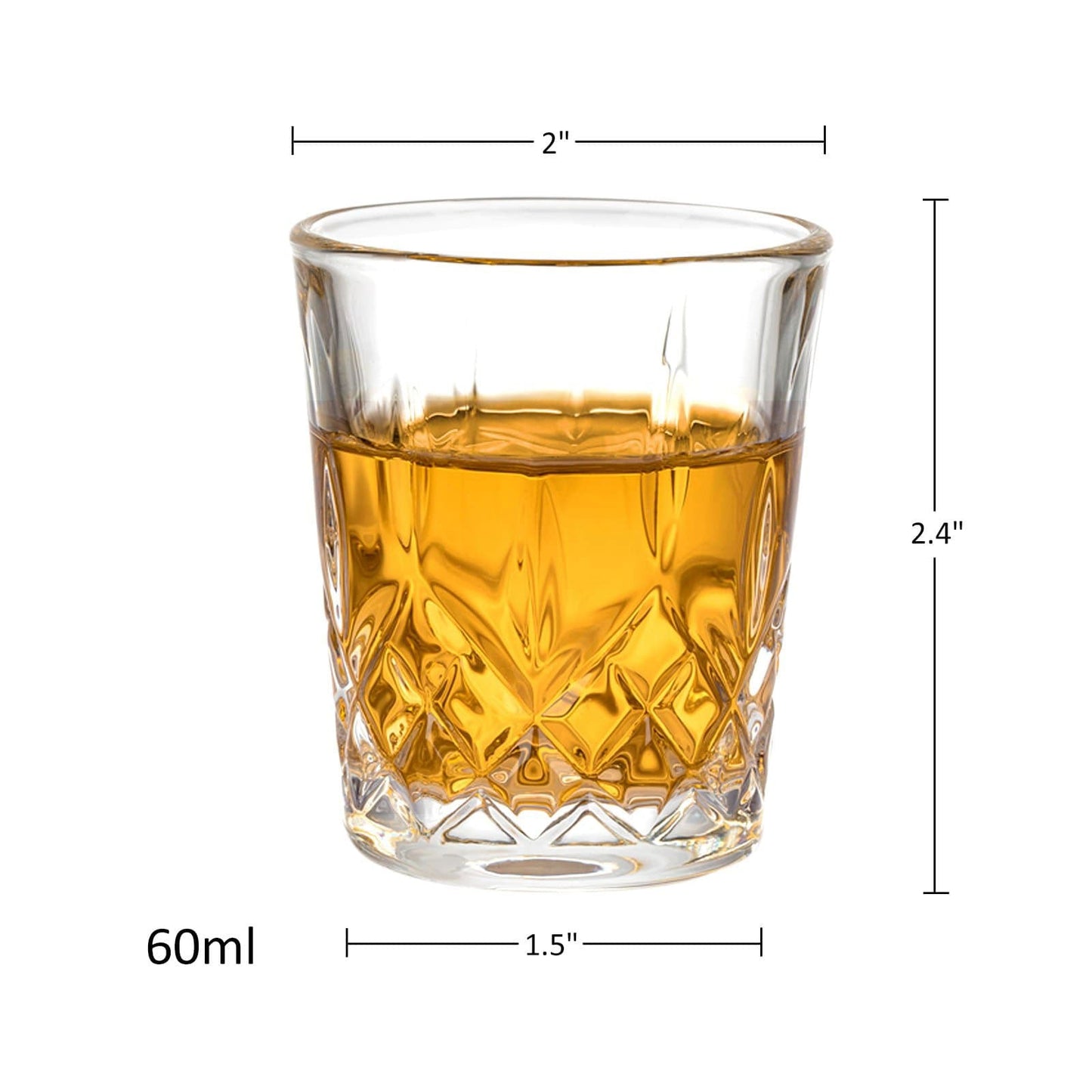 Engraved Clear Glass Tequila Shot Glasses Set