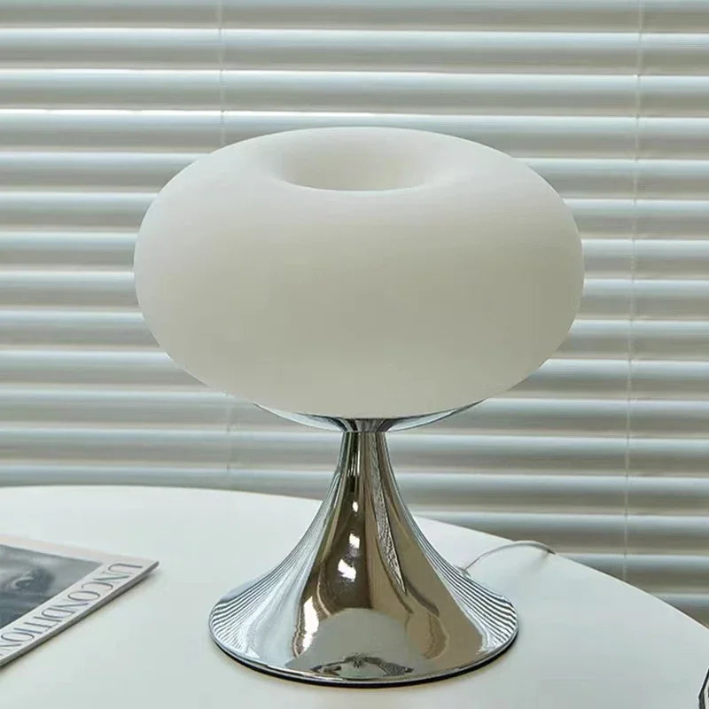 Apple-Shaped Glass Table Lamp with Warm Illumination