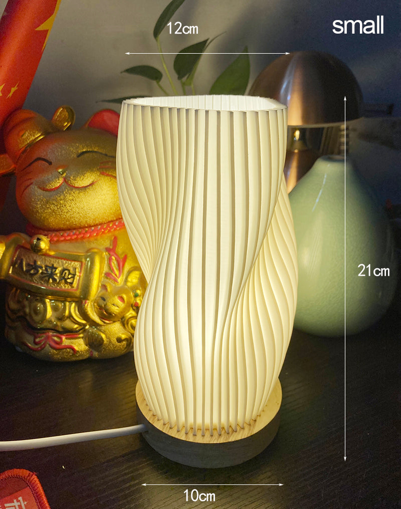 Elegant Pleated Table Lamp in French Cream