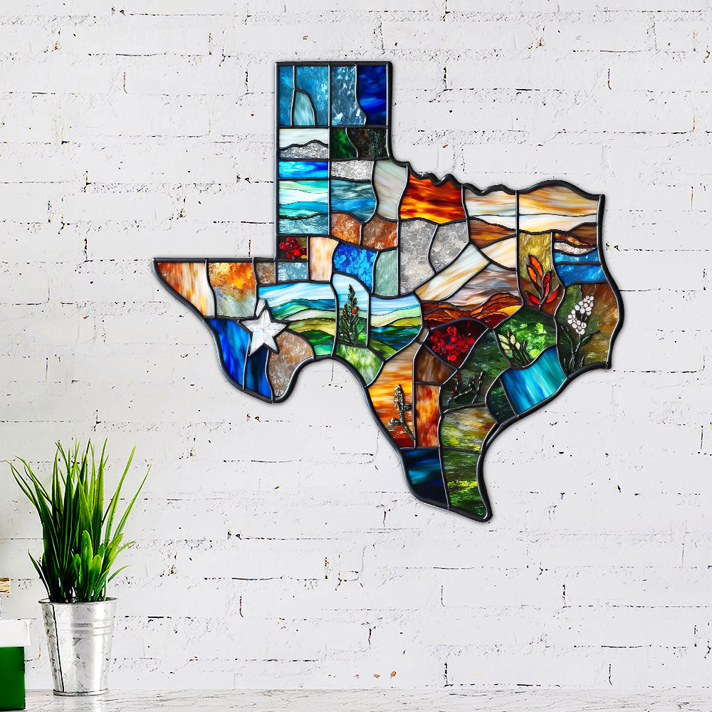 Texas Metal Map Wall Sign - Customizable Decor