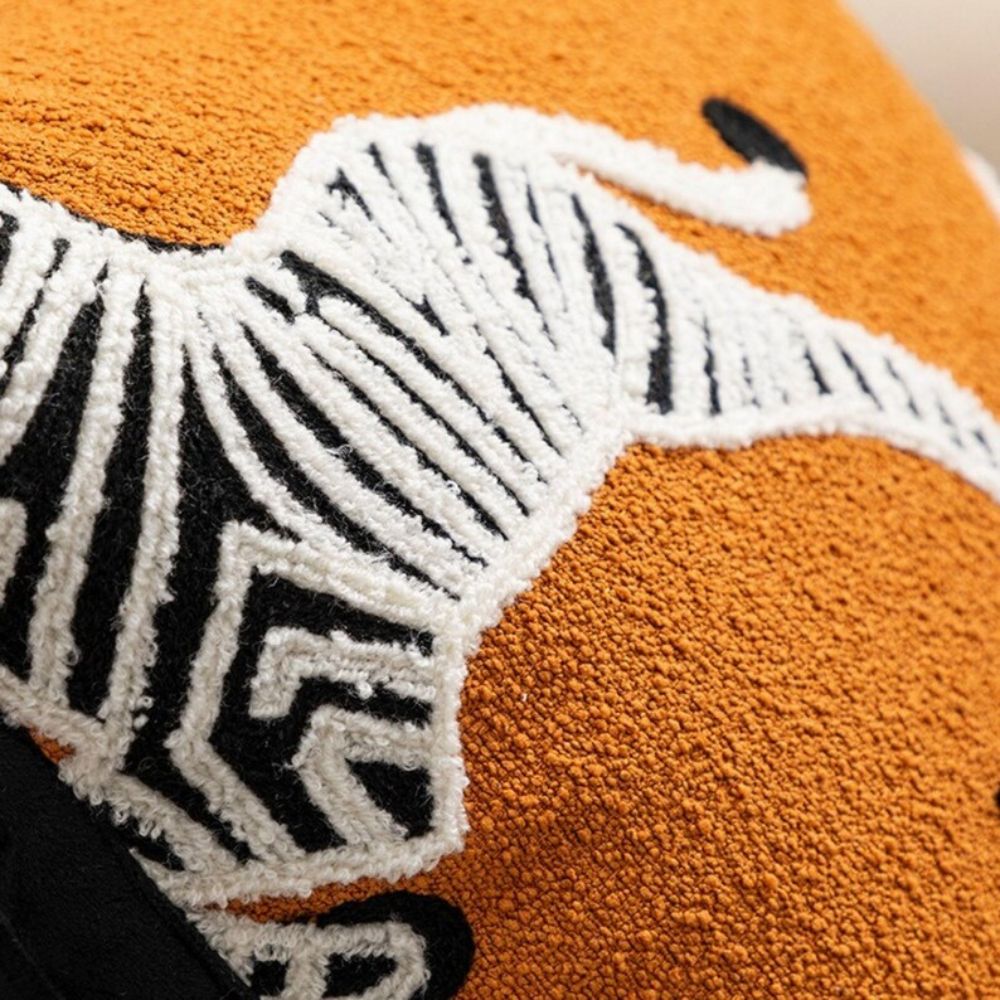 Zebra Dash Geometric Chenille Cushion Cover