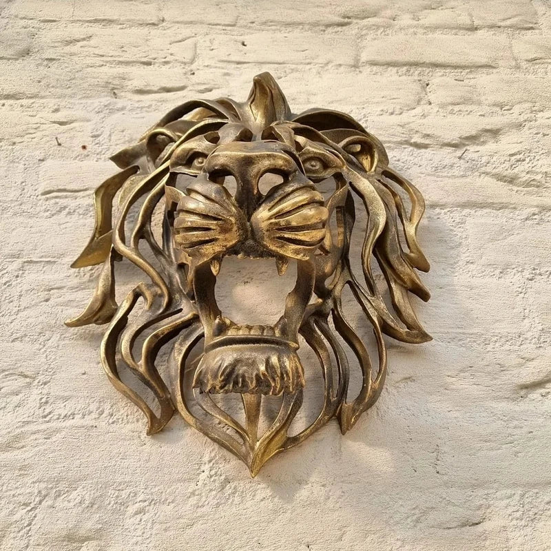 Lion Head Wall Sculpture - Regal Resin Art Decor