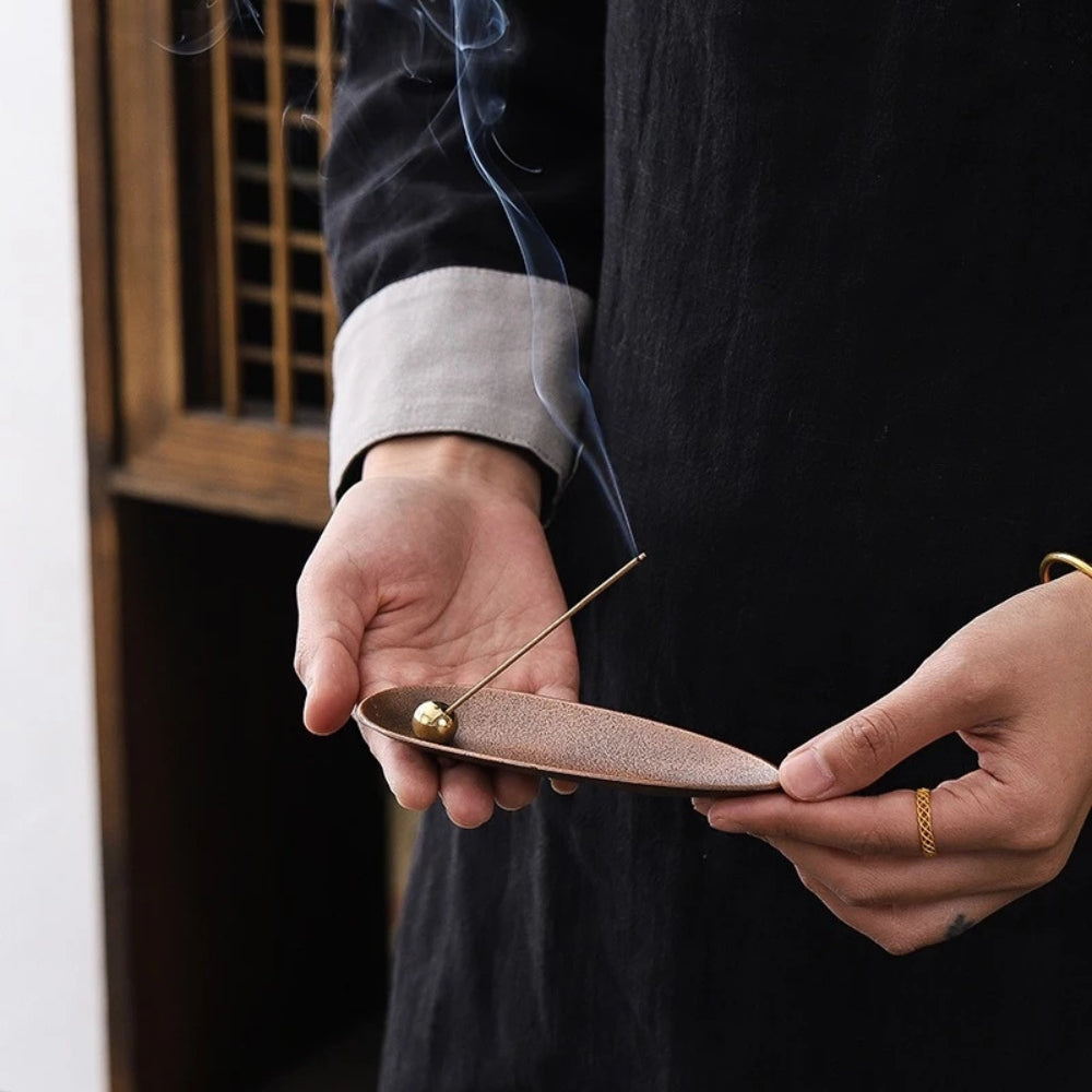 Movable Alloy Bead Incense Holder for Meditation