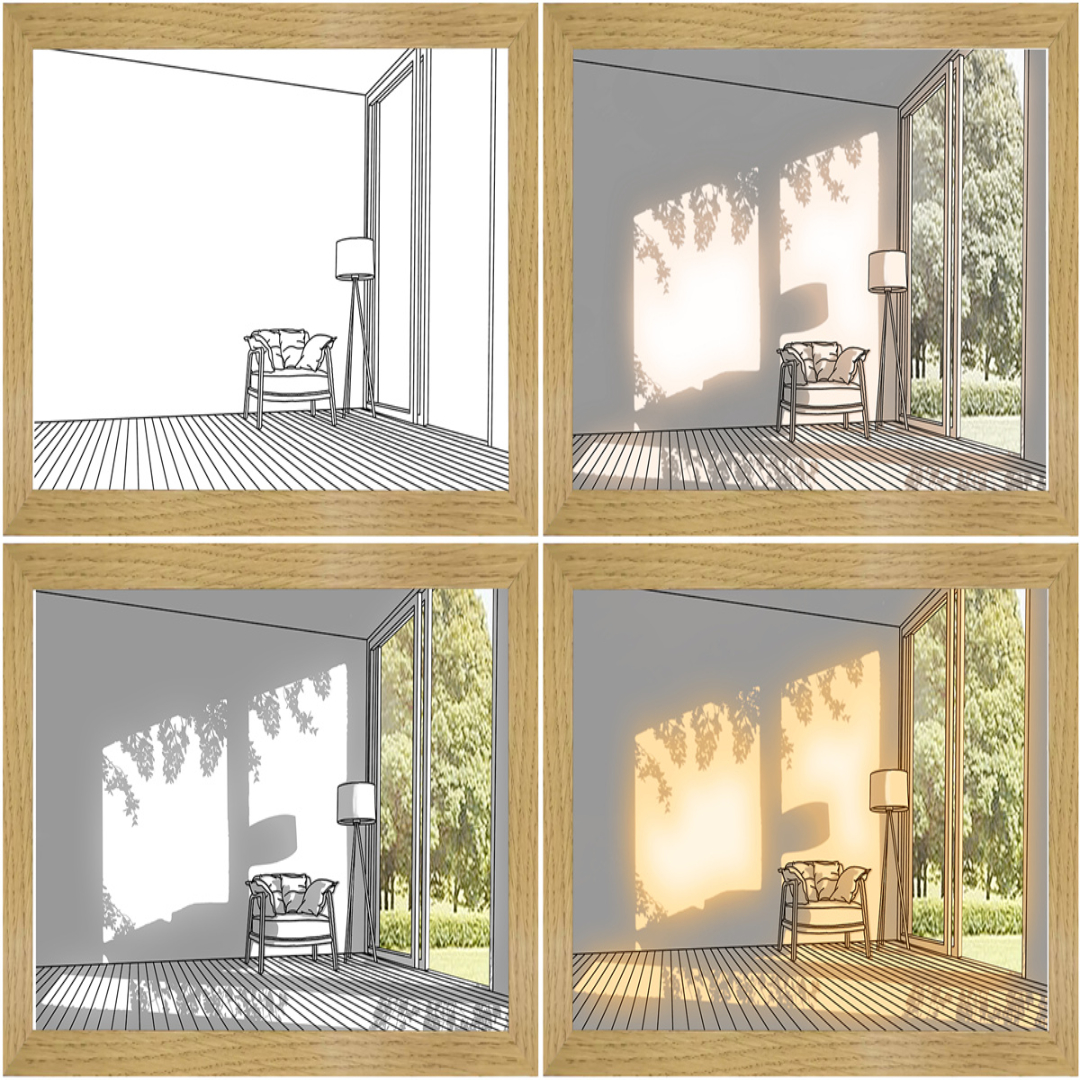 LED Sunlight Painting Night Light Decorative Art