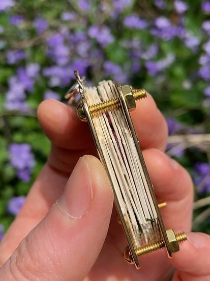 Mini Flower Press with Brass and Silver Details - Portable Botanical Keepsake Maker