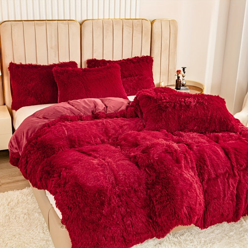 Ultra Soft Plush Duvet Cover Set with Zipper Closure