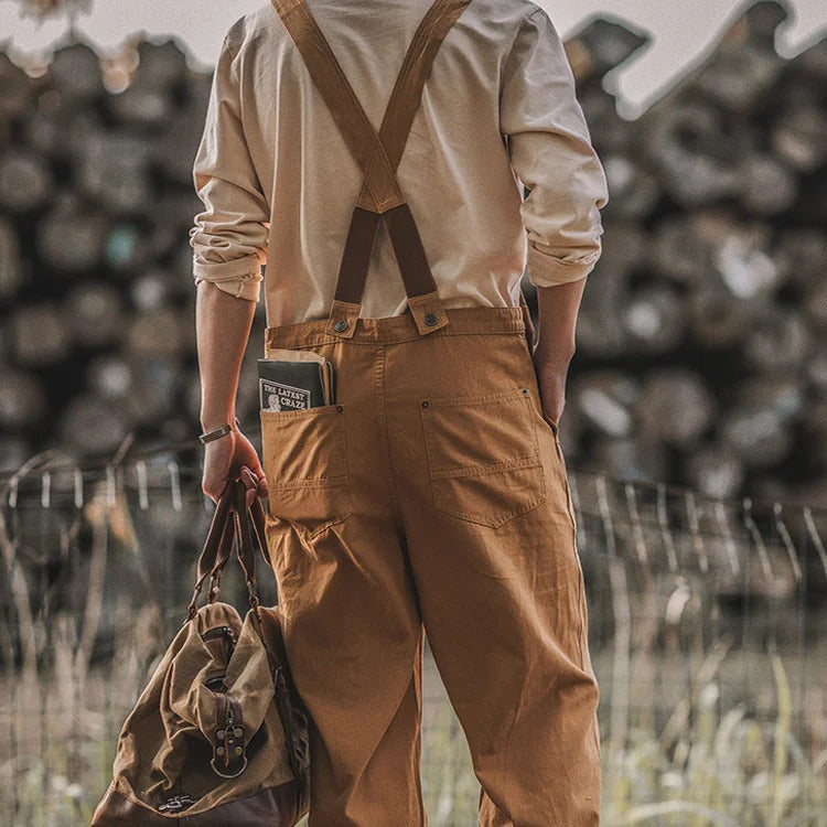 Slim Fit Cotton Duck Chore Overalls with Pockets