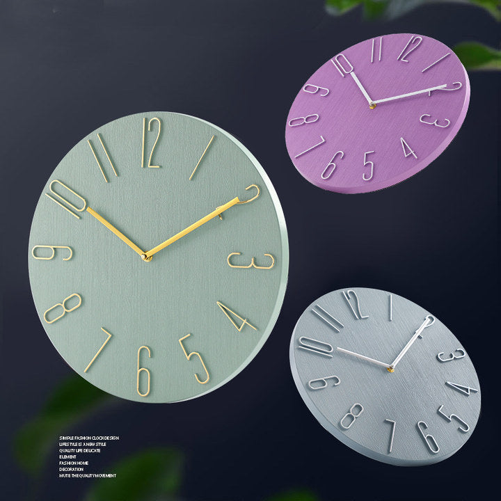 Minimalist MDF Wall Clock with Metal Hands