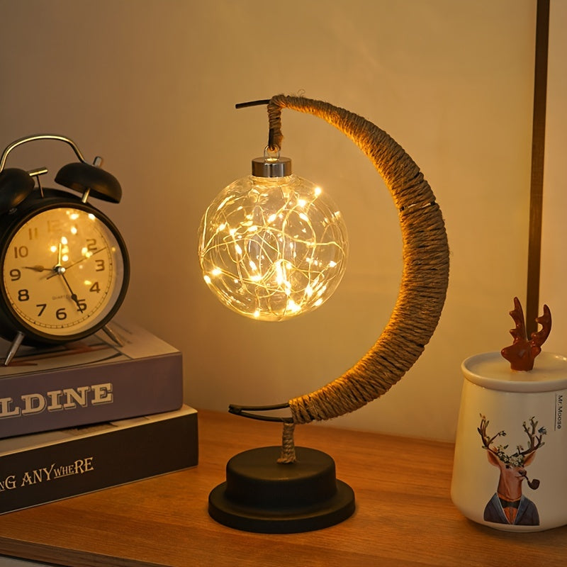 Wrought Iron LED MoonGlow Table Lamp