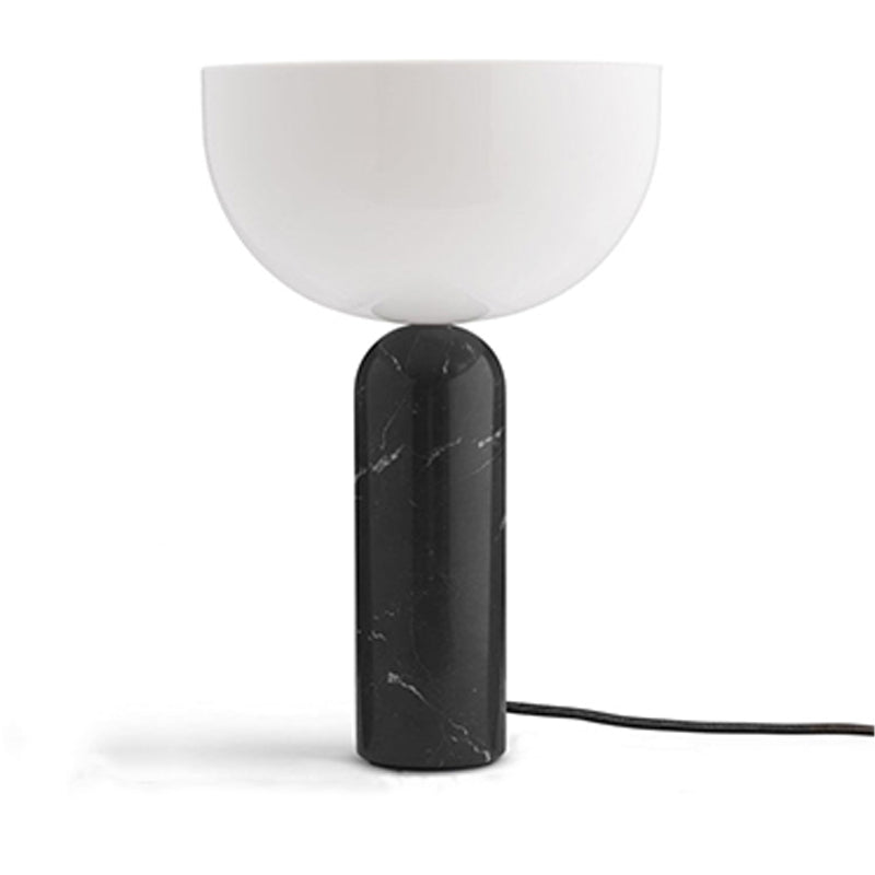 Marble Table Lamp with Gold Accents - Elegant White Marble Design