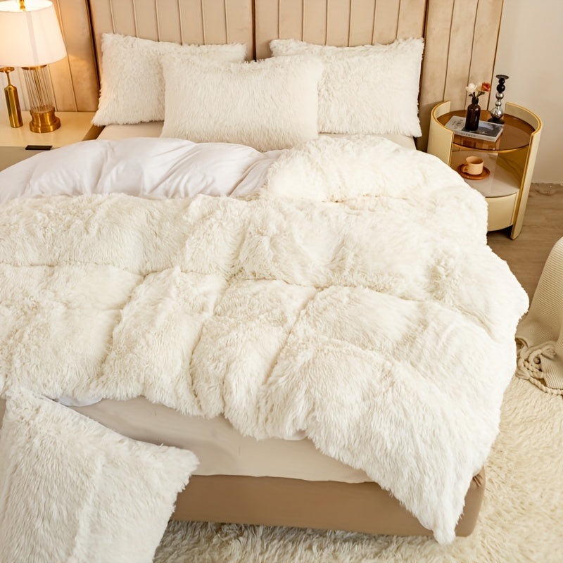 Ultra Soft Plush Duvet Cover Set with Zipper Closure