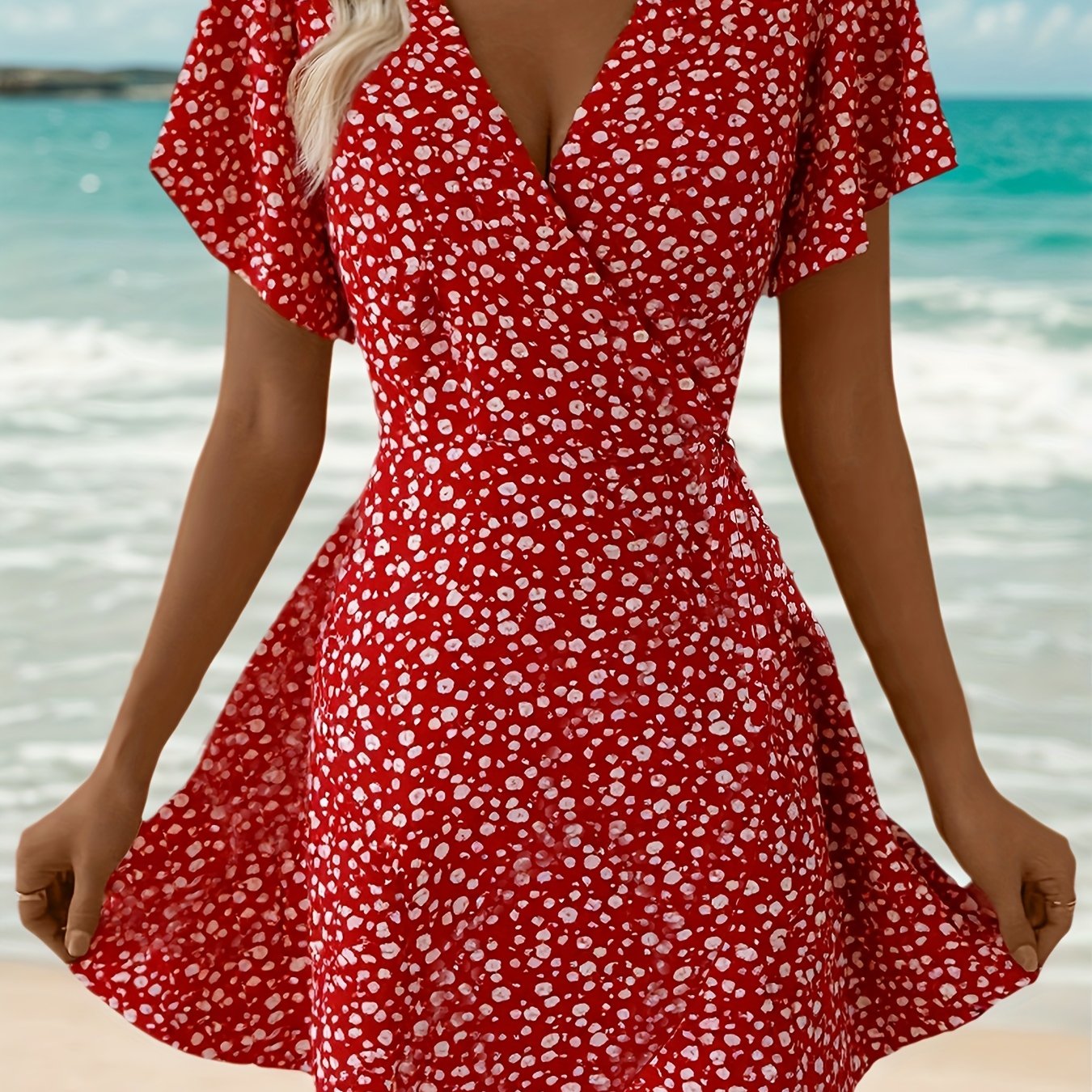 Floral Wrap Summer Dress for Women