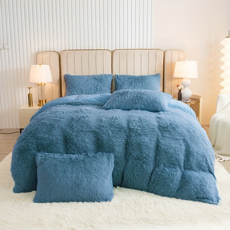 Ultra Soft Plush Duvet Cover Set with Zipper Closure