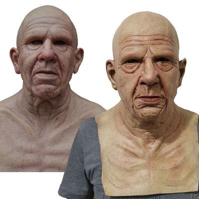 Realistic Old Man Latex Halloween Mask for Adults
