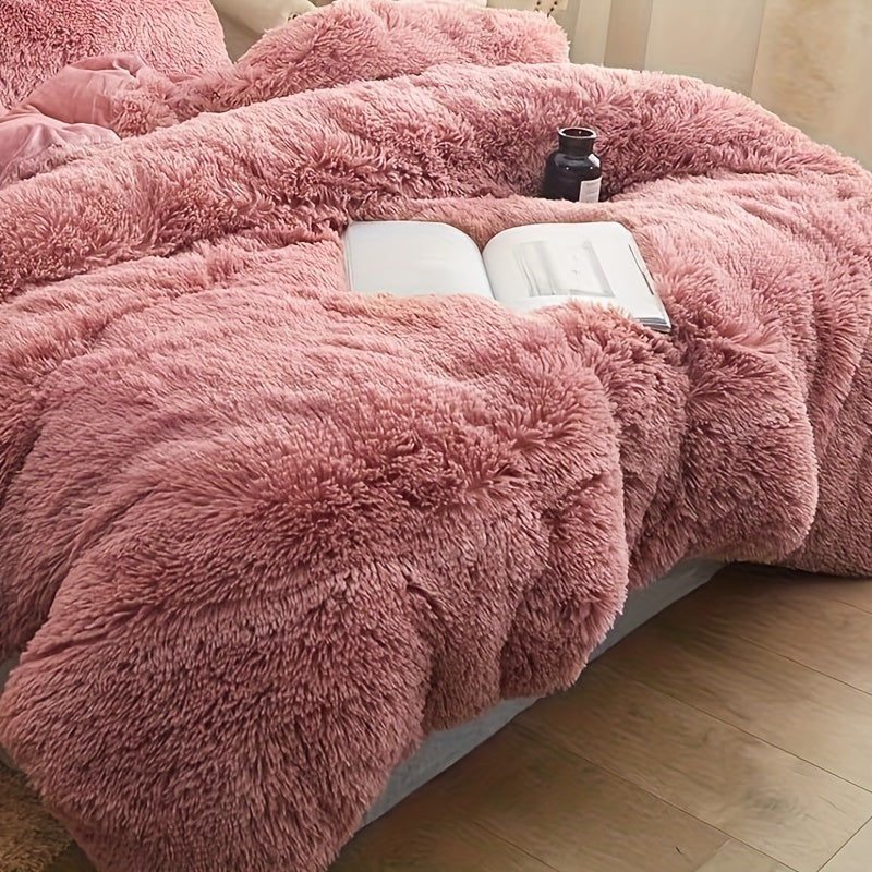 Ultra Soft Plush Duvet Cover Set with Zipper Closure