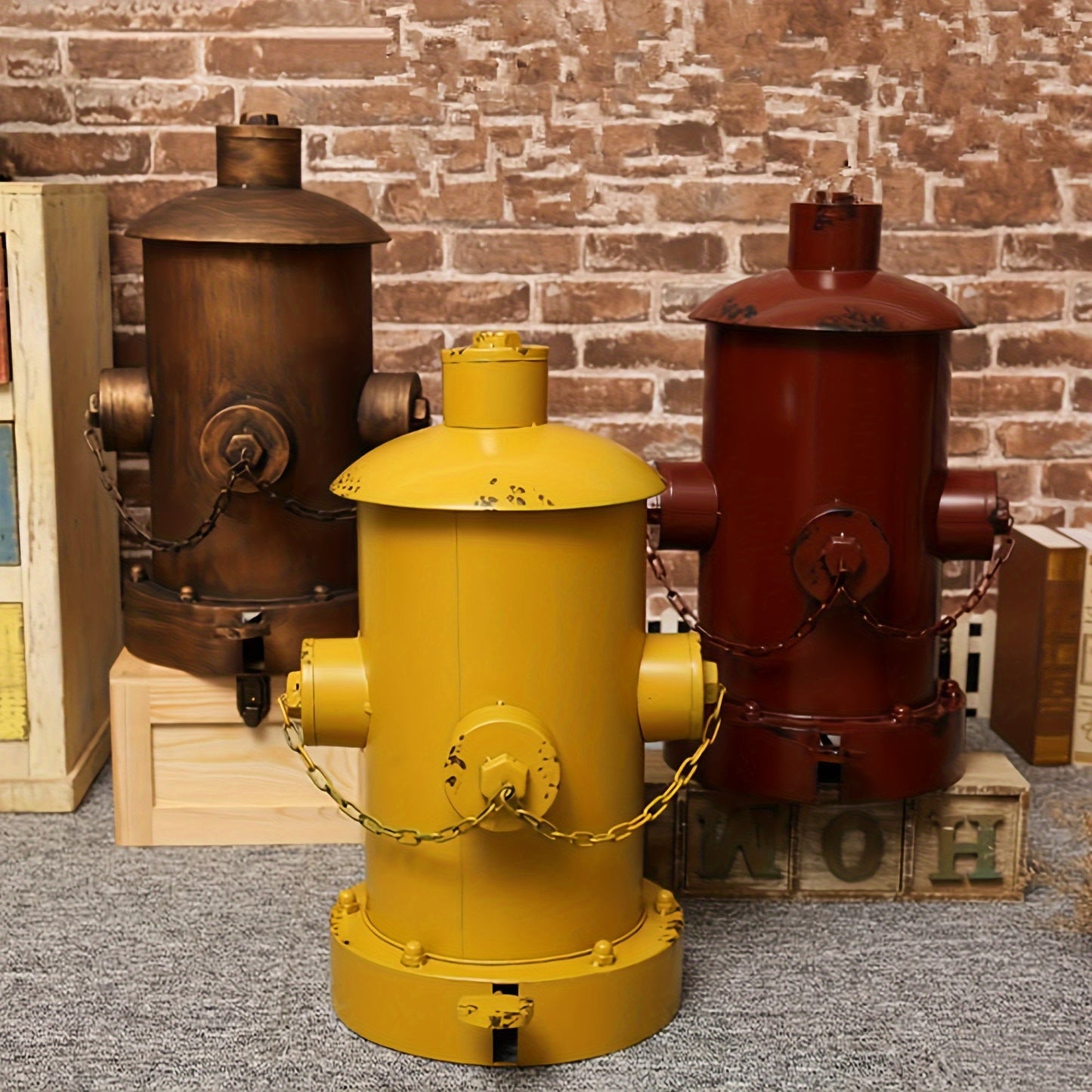 Vintage Fire Hydrant Trash Can with Foot Pedal - Retro Metal Waste Bin
