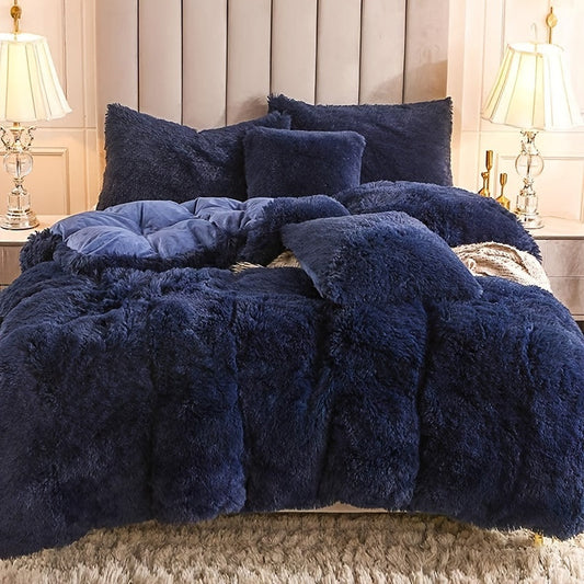 Silk Bamboo Duvet Cover Set with Zipper and Pillowcases