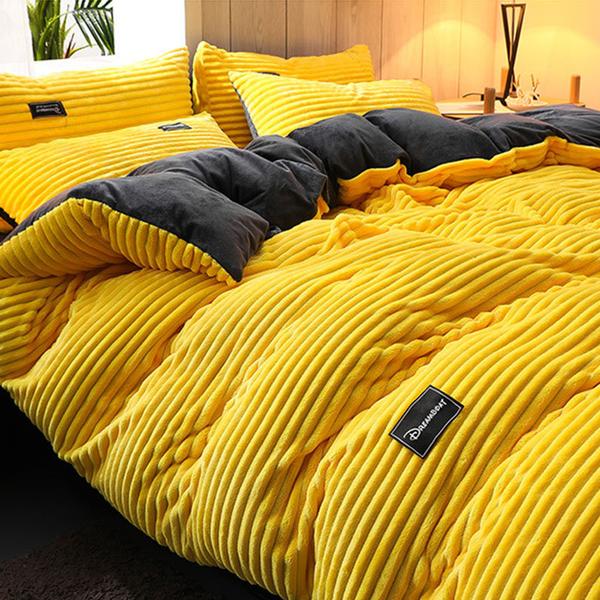Thick Corduroy Velvet Bedding Set - Cozy Winter Comfort