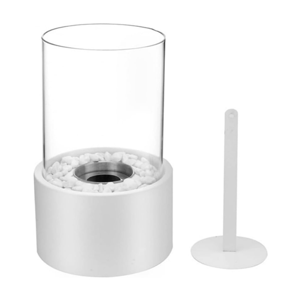 Elegant Glass Flame Oil Lamp with Metal Base