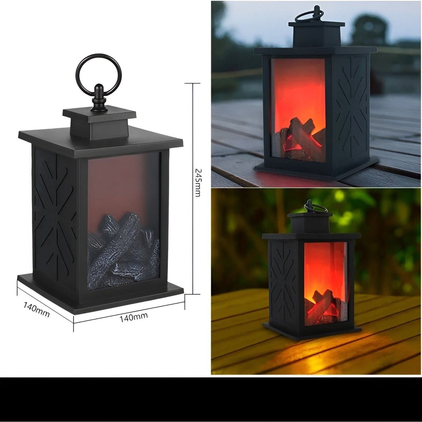 LED Lantern with Realistic Flame Effect for Cozy Ambient Lighting