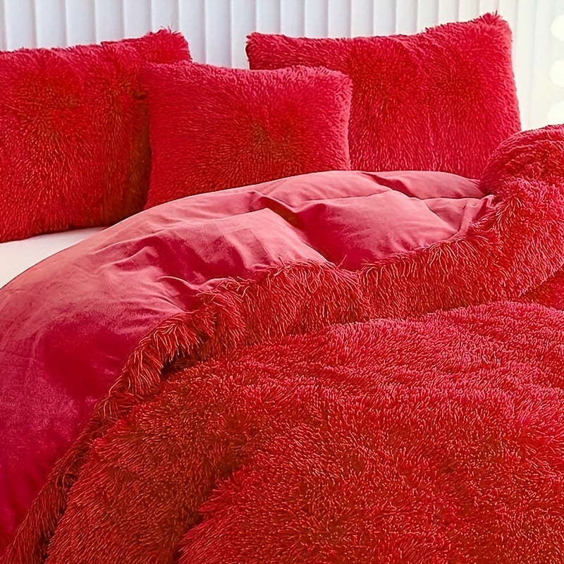 Ultra Soft Plush Duvet Cover Set with Zipper Closure